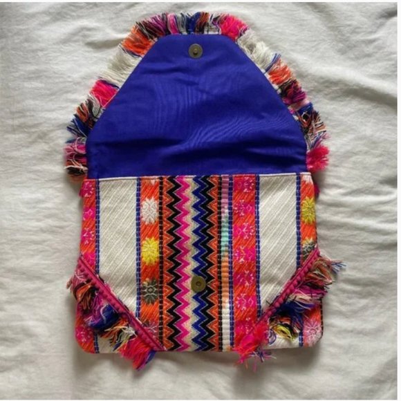 ⭐️ Envelope Tassel Fringe Embroidered Aztec Coin Chic Print Shoulder Bag Purse - Picture 3 of 7